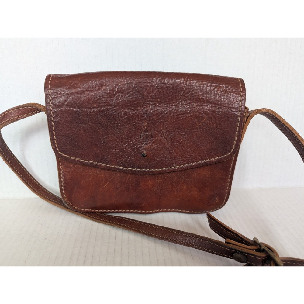 Vintage Florence Genuine Leather Mini Shoulder Bag Brown Made in Italy